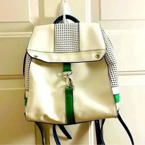 Danielle Nicole‎ ~ mini bagpack ~ white and green~good condition